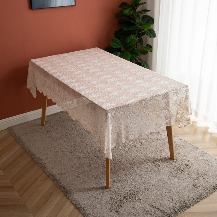 Lace Overlay Tablecloth