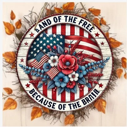 Unisex nan Patriotic Americana Heart Flag Wreath with Ribbon Mesh, Wooden Heart Cutout and Star Accent Bowlsift Bowlift