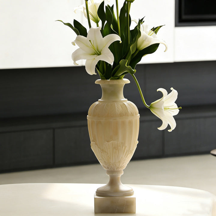 Elegant Handcrafted Alabaster Decorative Vase