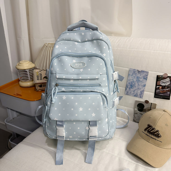 Star-Patterned Multi-Compartt Backpack Bowlift
