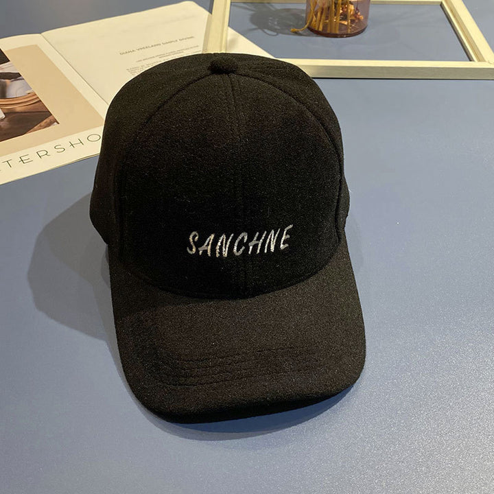 Women's Embroidered Wool Baseball Cap Bowlift