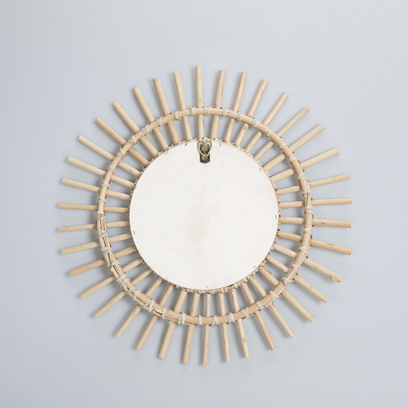 Wall mirror with wicker basket Bowlift