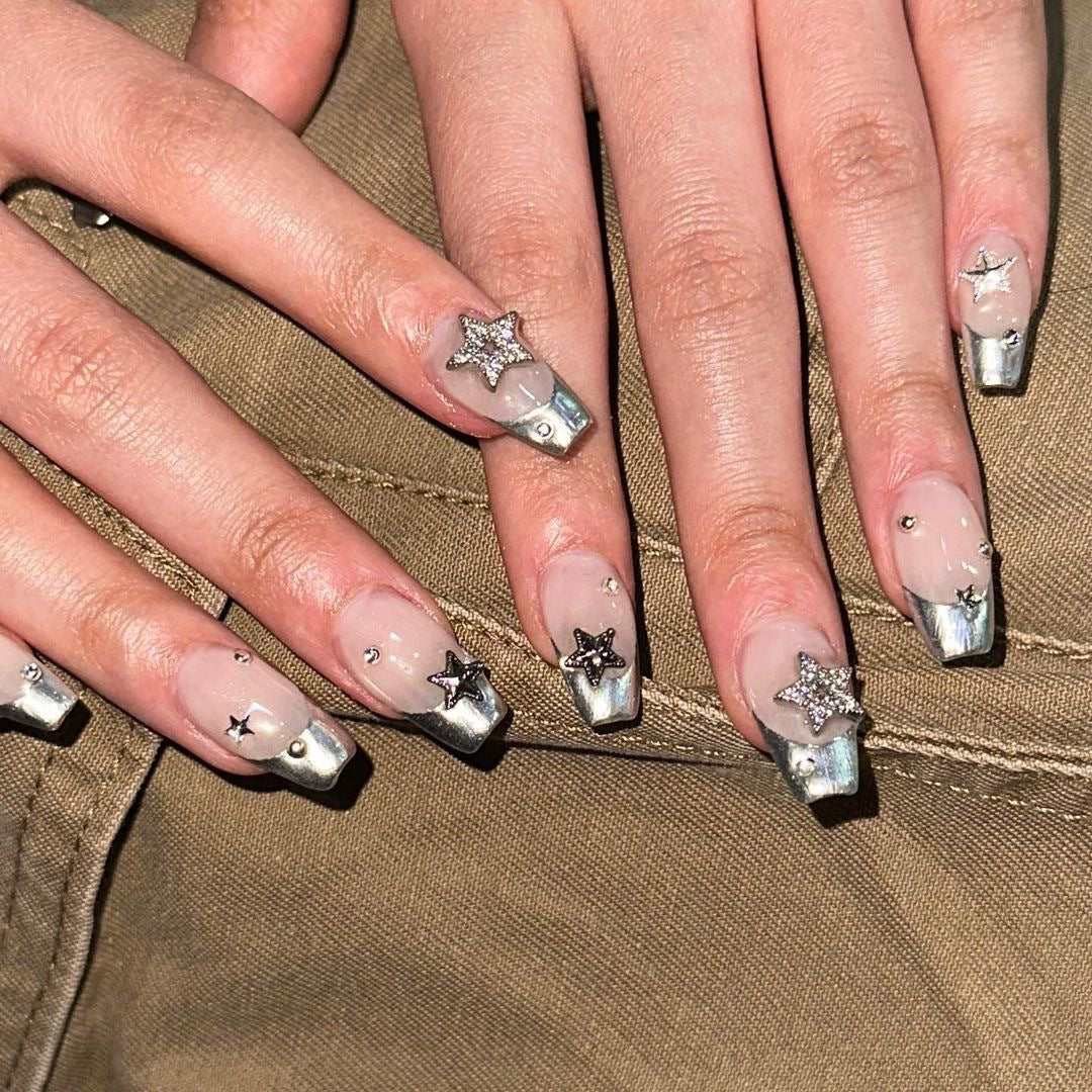 Ornate Butterfly-Inspired Acrylic Nail Extensions Bowlift