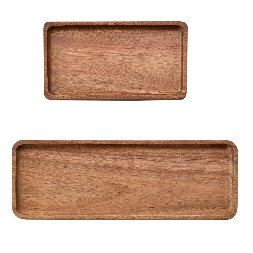 Elegant wooden serving tray with raised edge Bowlift