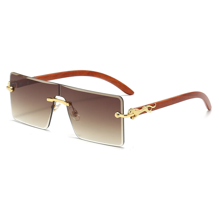 Women oversized fashionable sunglasses with luxurious wood and metal elements Bowlift