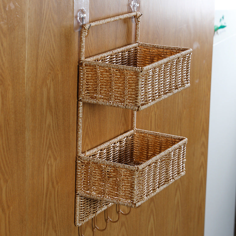 Two-Tiered Handwoven Storage Basket Bowlift