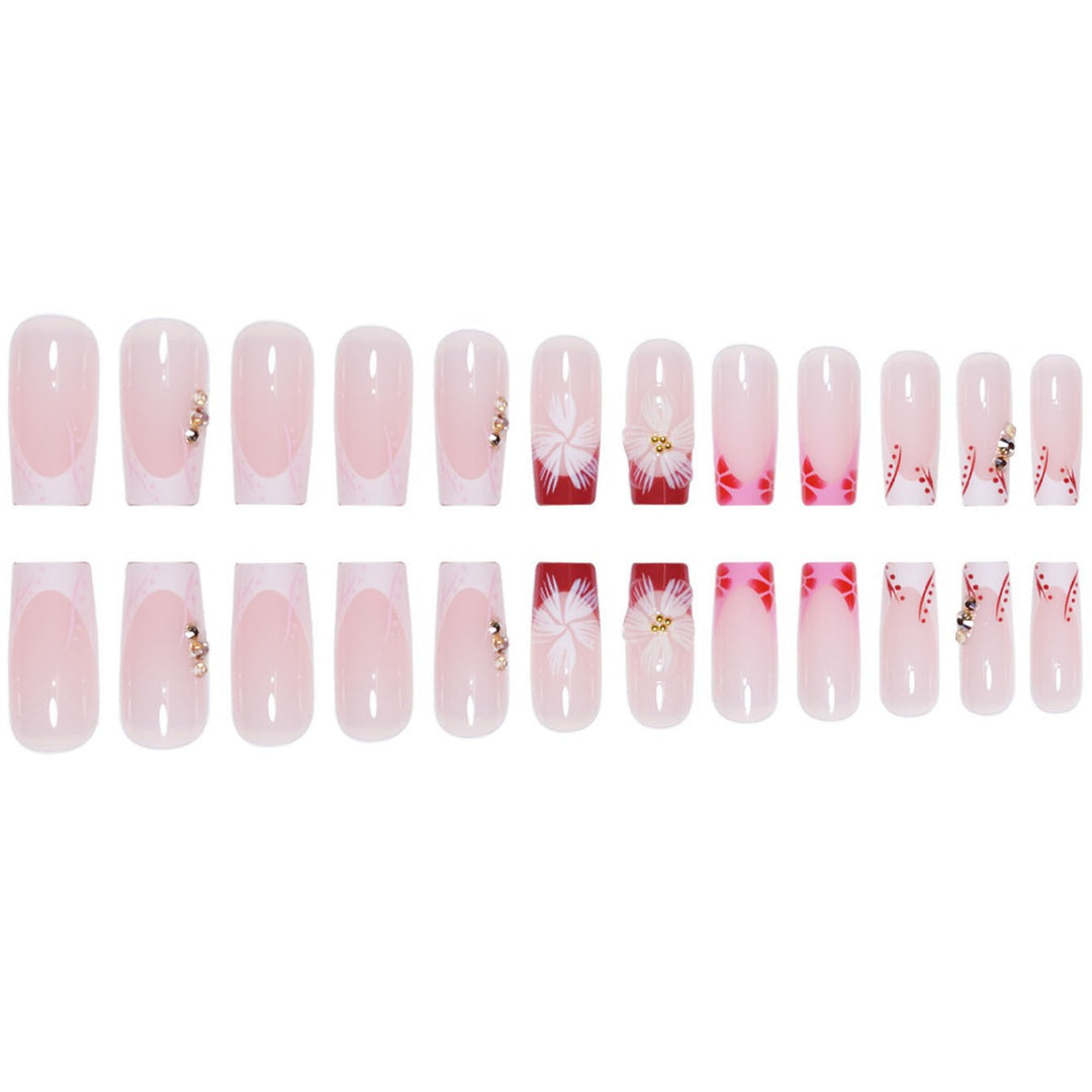 Elegant 3D Floral Press-On Nail Extensions Bowlift
