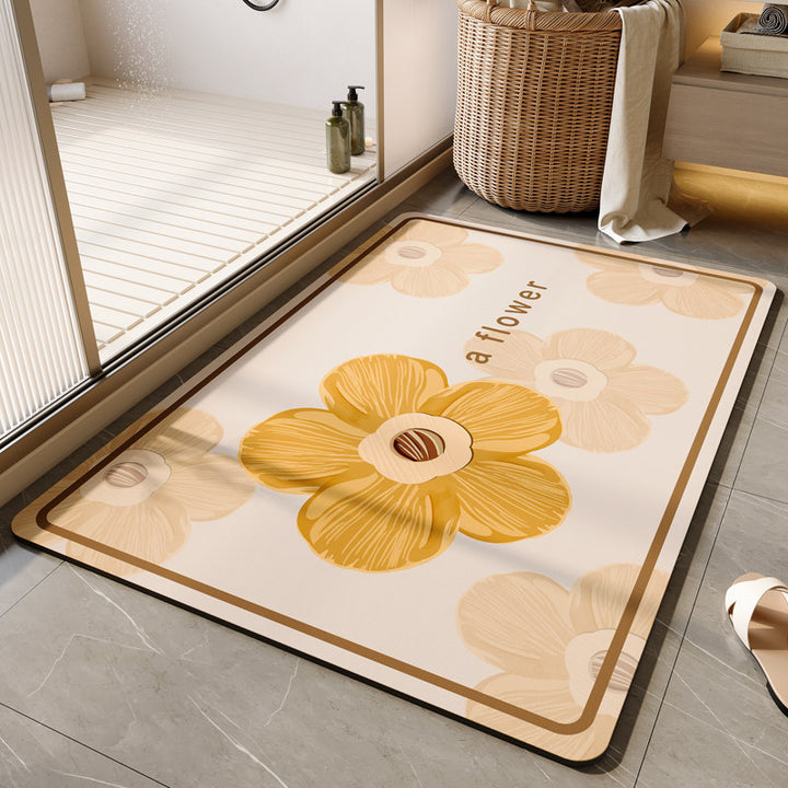 Decorative Floral Bath Mat Bowlift