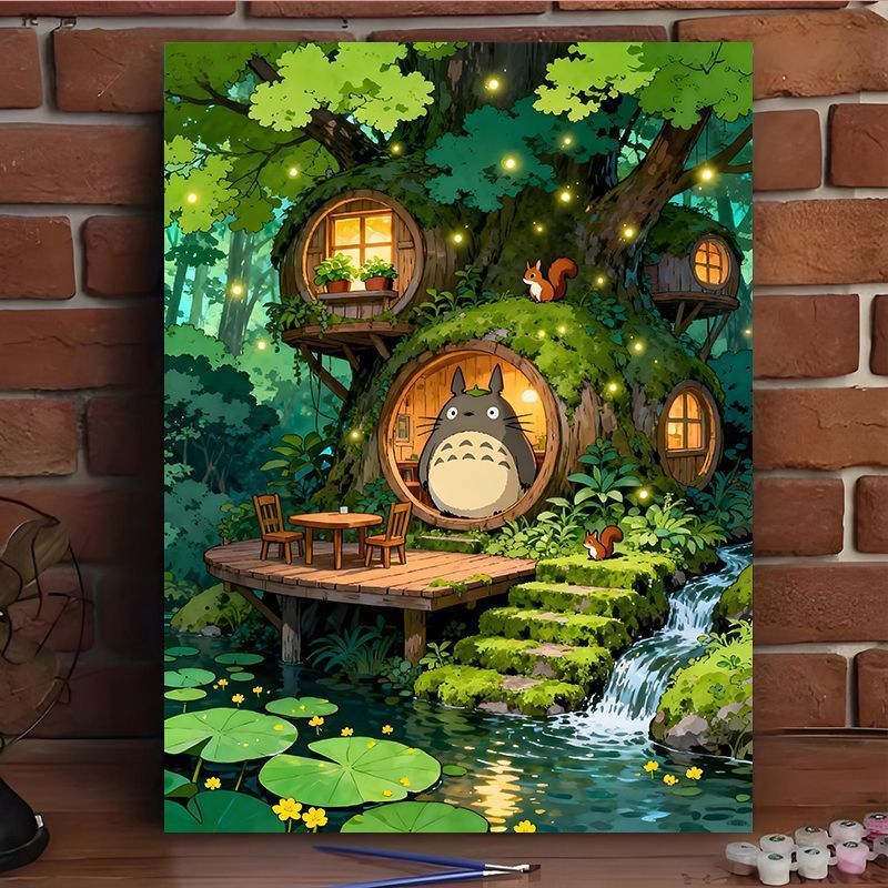 Enchanted Forest Scene Canvas Art Print Bowlift