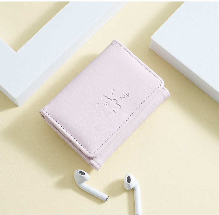 Cute Leather Tri-Fold Wallet Bowlift