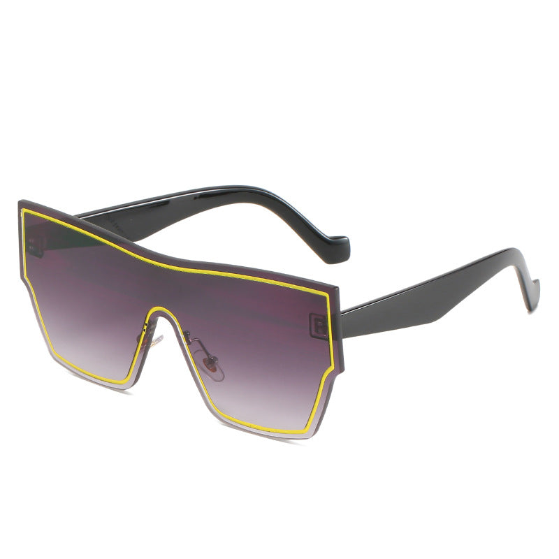 Women futuristic oversized wraparound sunglasses Bowlift