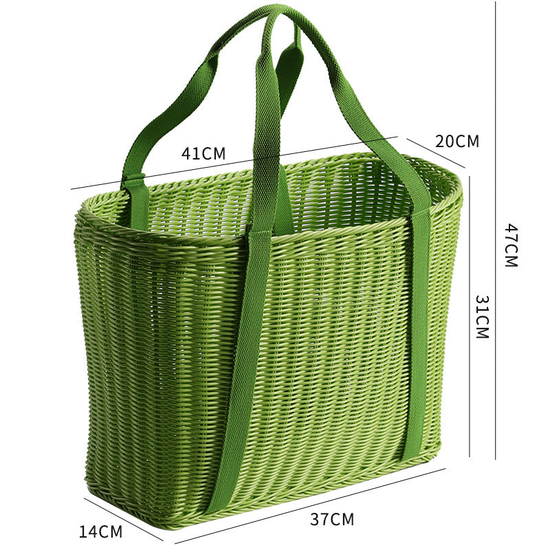 Unisex Robust braided shopping basket with comfortable fabric handles Bowlift