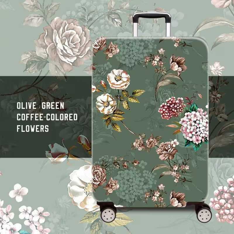 Ladies hard shell suitcase with floral accents Bowlift