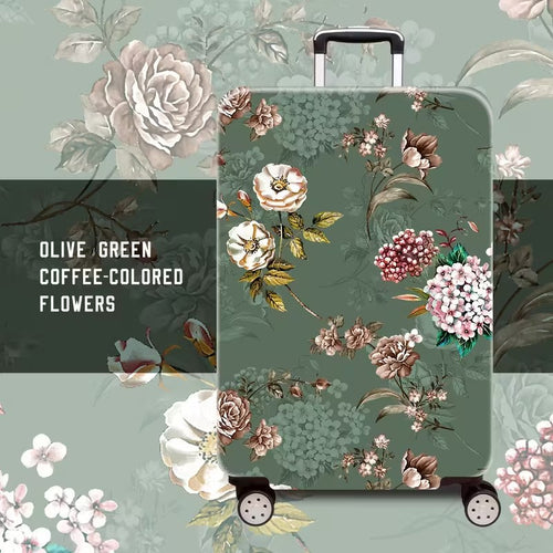 Ladies hard shell suitcase with floral accents Bowlift