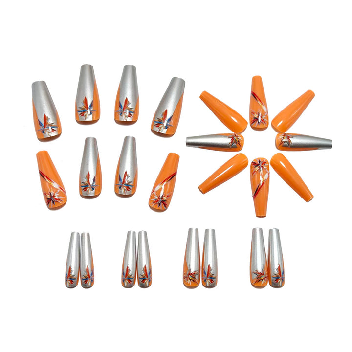 Artificial nails with glamorous metallic and floral accents Bowlift