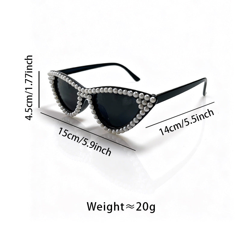 Pearl-Embellished Cat Eye Sunglasses Bowlift