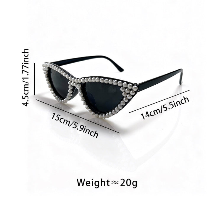 Pearl-Embellished Cat Eye Sunglasses Bowlift