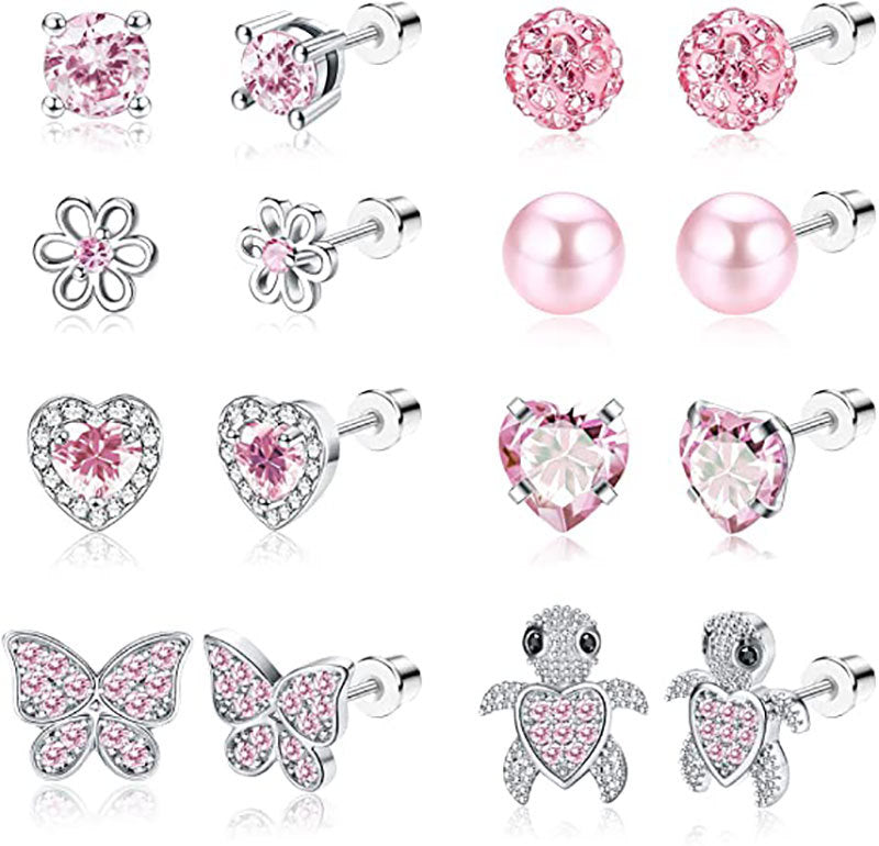 Sparkling Gemstone Stud Earrings Set Bowlift