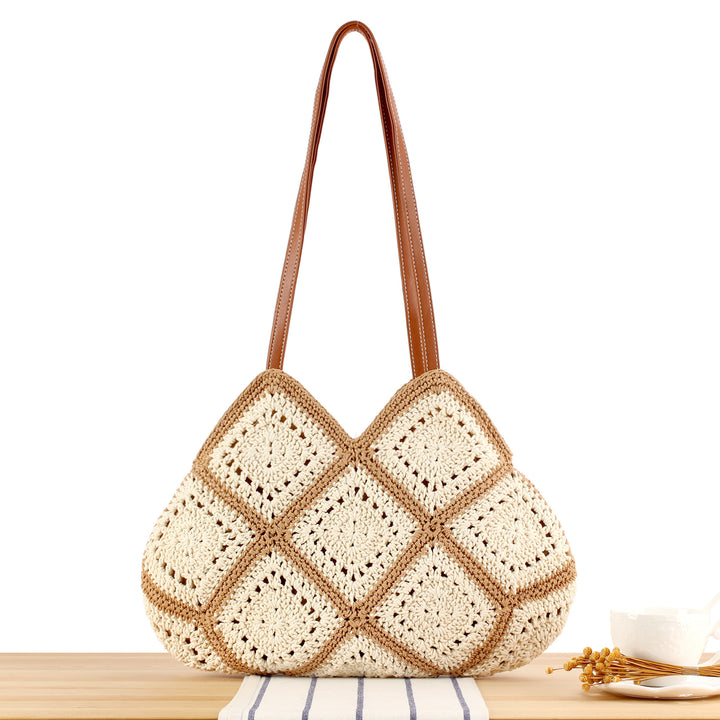 Handbag Made of Handmade Macramé with Textured Pattern Bowlift