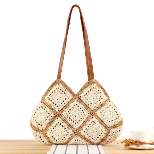 Handbag Made of Handmade Macramé with Textured Pattern Bowlift