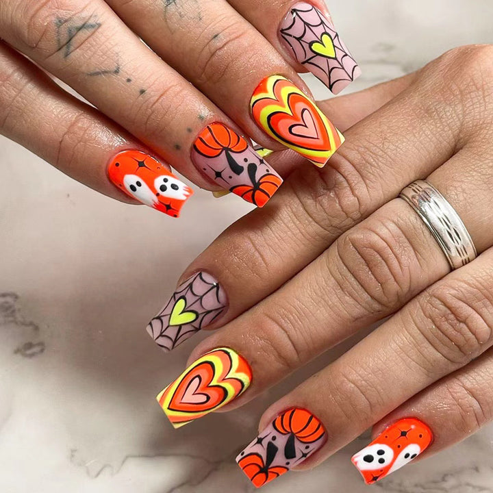 Acrylic nail set with creative autumn designs Bowlift