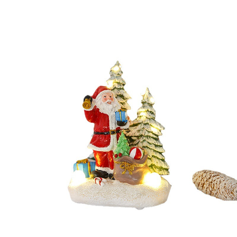 Illuminated Christmas decorative figure with animals Bowlift