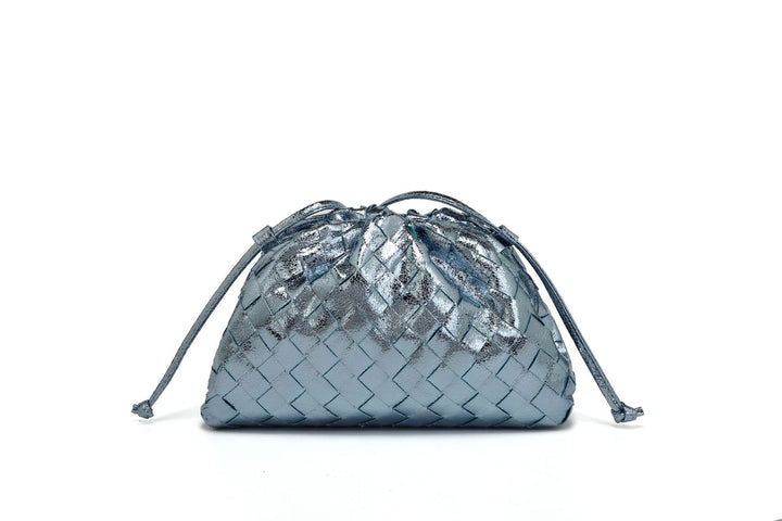 Elegant Woven Leather Bucket Bag Bowlift