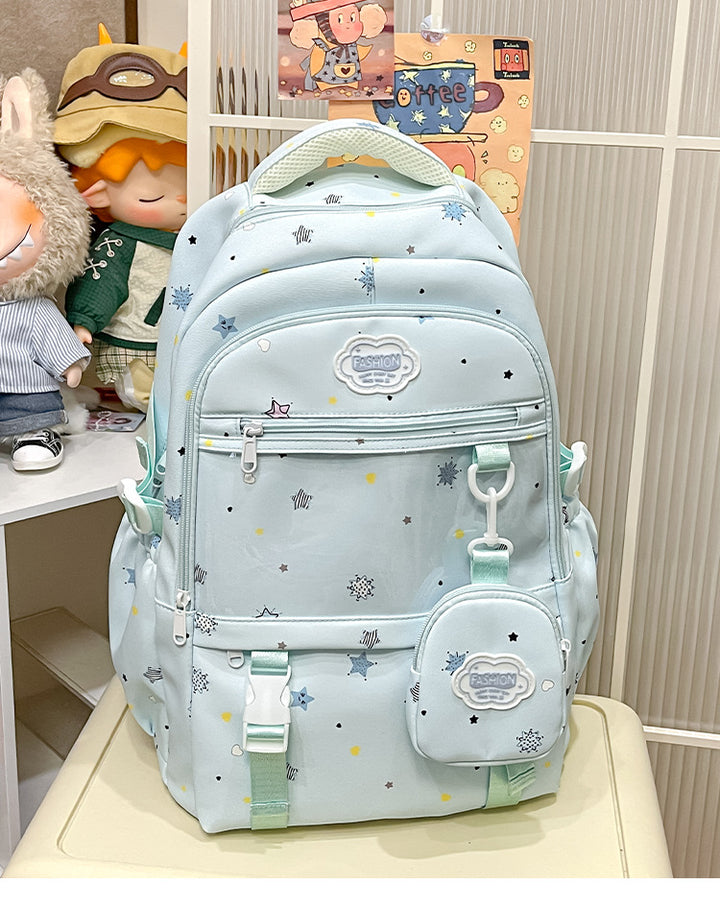 Stylish Star-Patterned School Backpack Bowlift