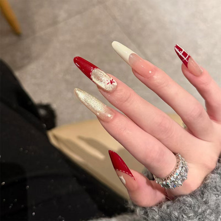 Glossy Nail Art Set with Sparkling Glitter Accents Bowlift