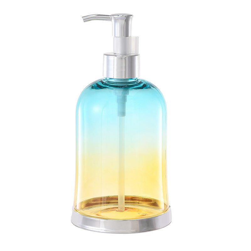 Ribbed Glass Soap Dispenser with Gold Pump Refillable Lotion Bottle Bowlift