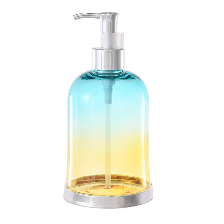 Ribbed Glass Soap Dispenser with Gold Pump Refillable Lotion Bottle Bowlift