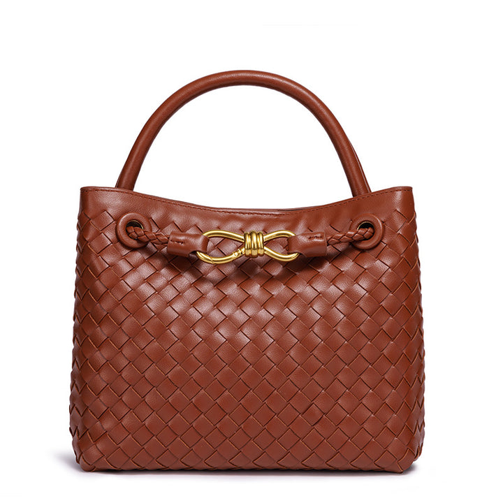 Woven Leather Tote Bag Bowlift