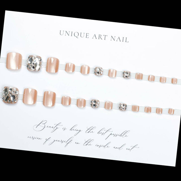 Decorative Crystal-Embellished Toe Nail Art Bowlift
