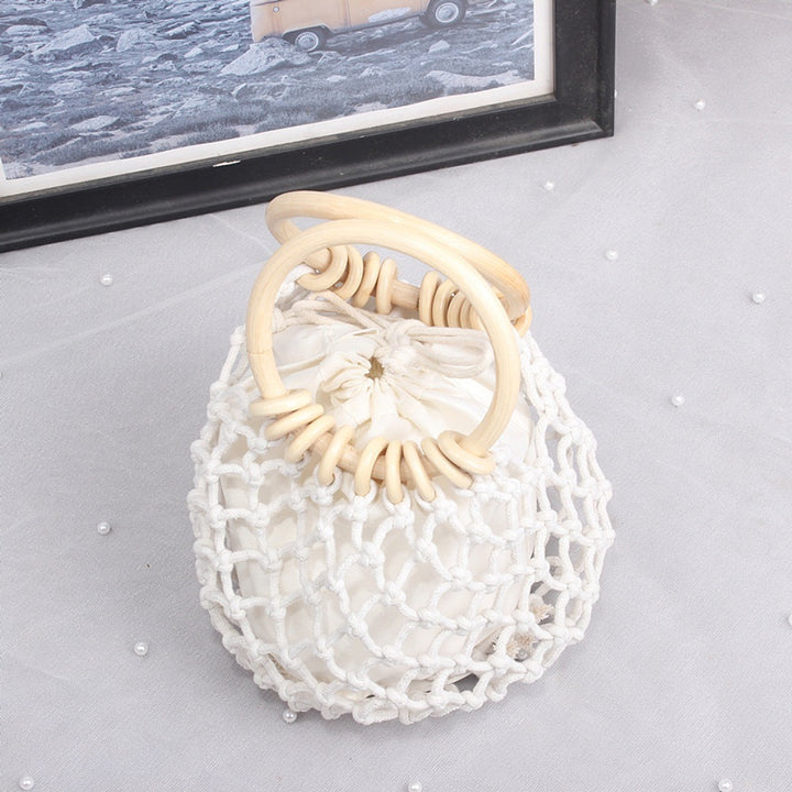 Macrame Carrying Bag with Wooden Handles Bowlift