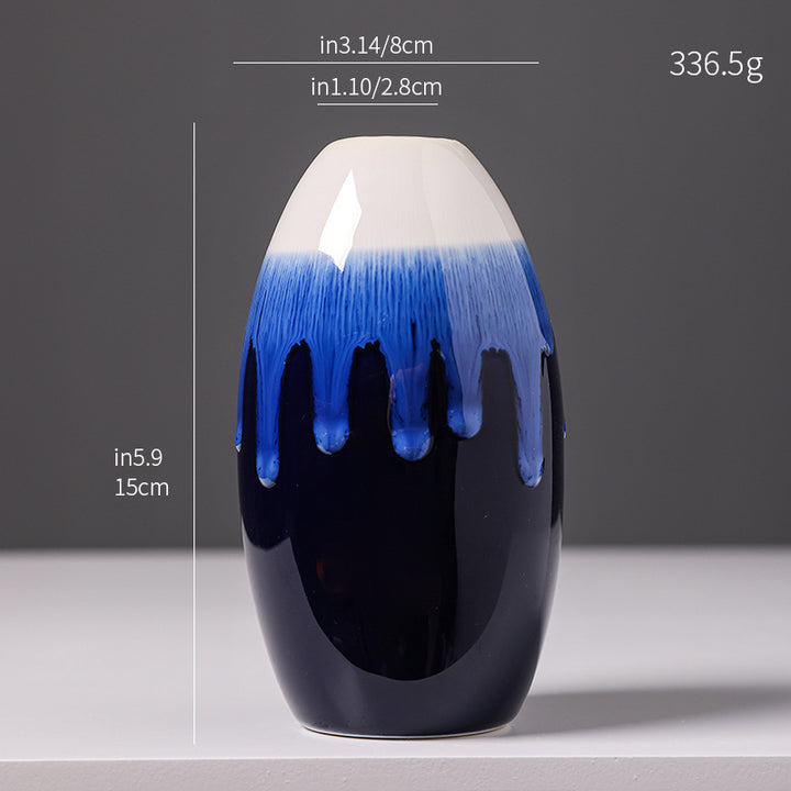 Artistic Glazed Ceramic Teardrop Vase