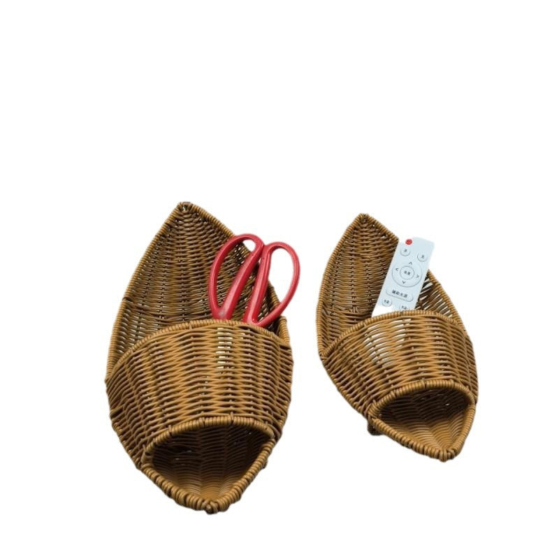 Decorative Woven Boat-Shaped Basket Bowlift