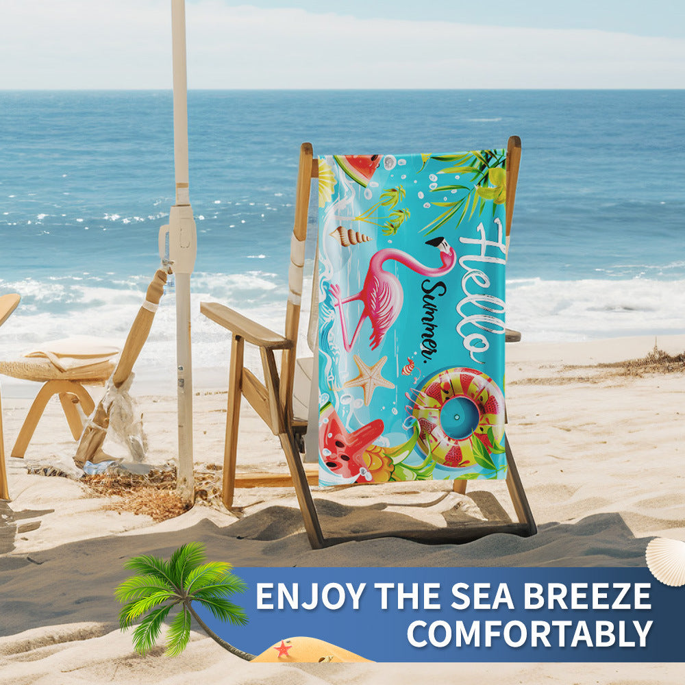 Ladies beach towel with maritime stripe pattern Bowlift
