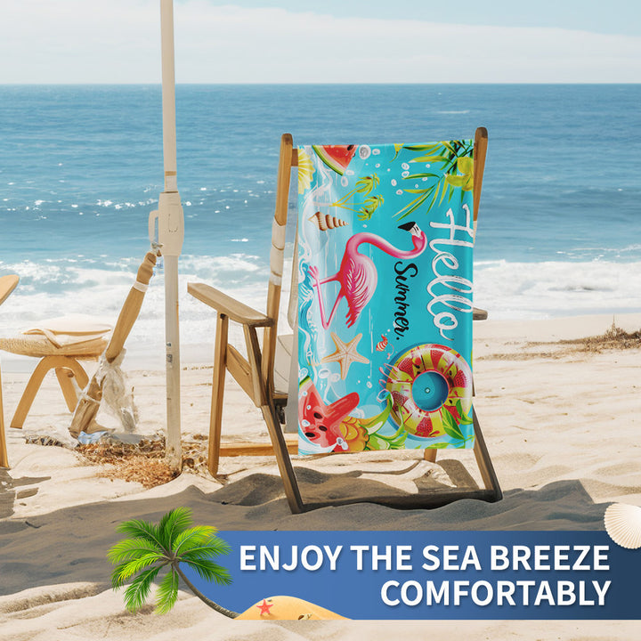 Ladies beach towel with maritime stripe pattern Bowlift