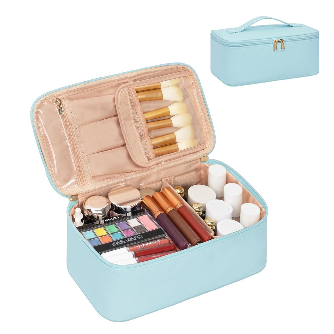 Cosmetic Organizer with Compartments and Mirror Bowlift