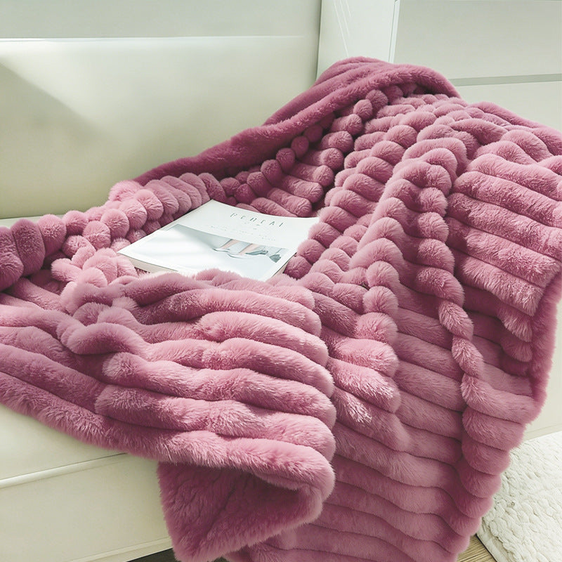 Women Super Soft Plush Blanket with 3D Structure Bowlift