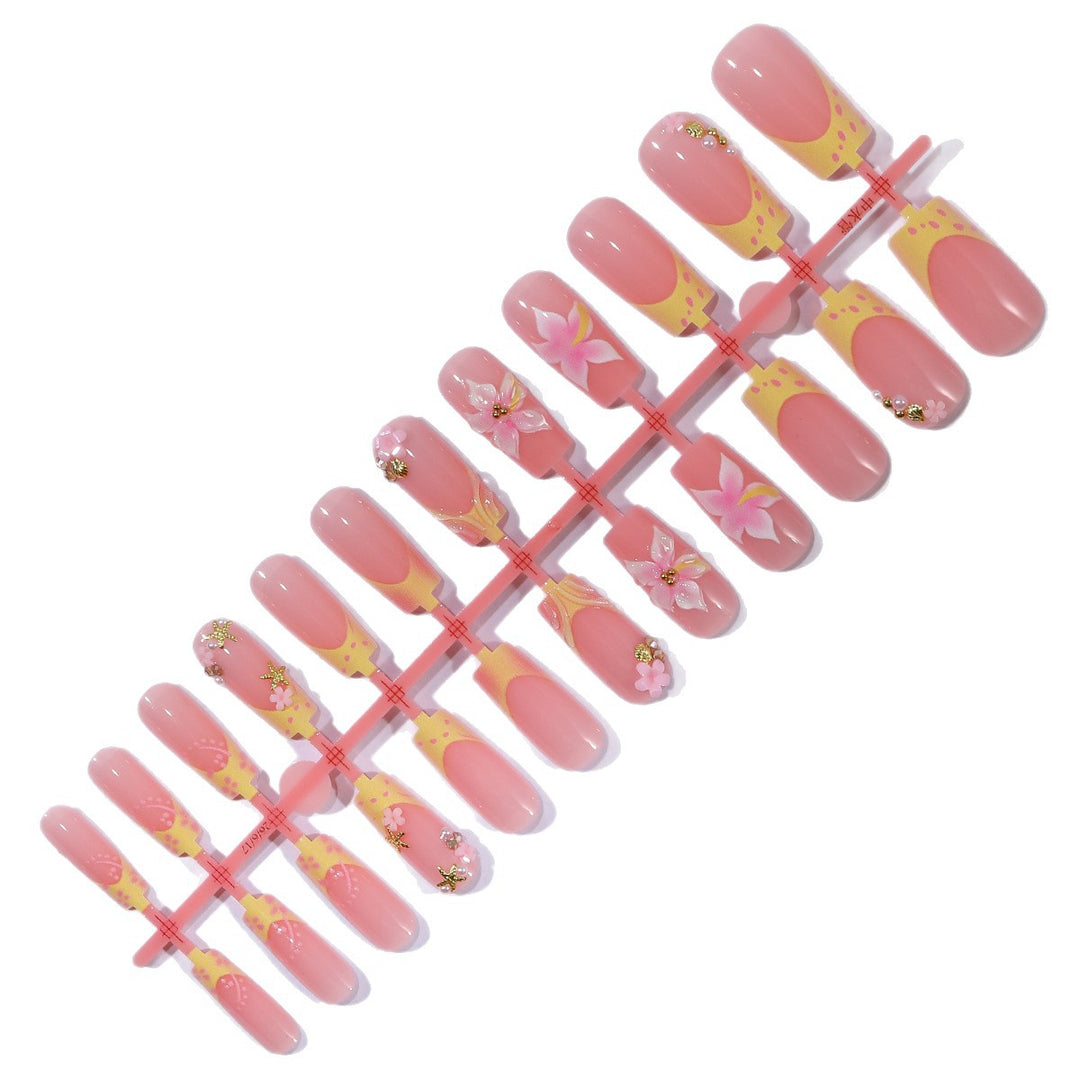 Sea-Inspired Decorative Acrylic Nail Art Extensions Bowlift