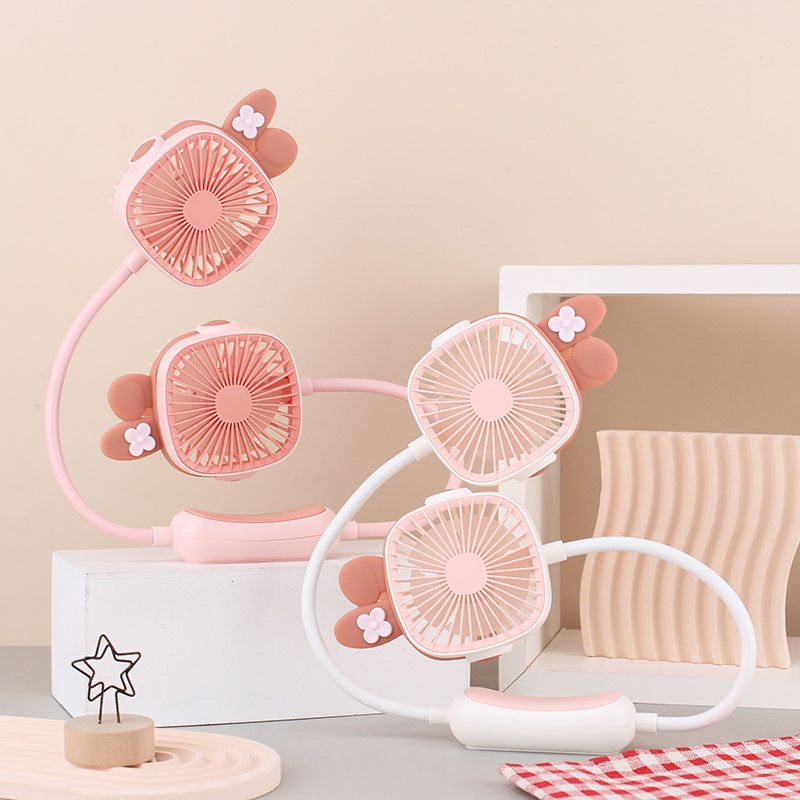 Women Portable Neck Fan with Cute Design and Flexible Adaptability Bowlift