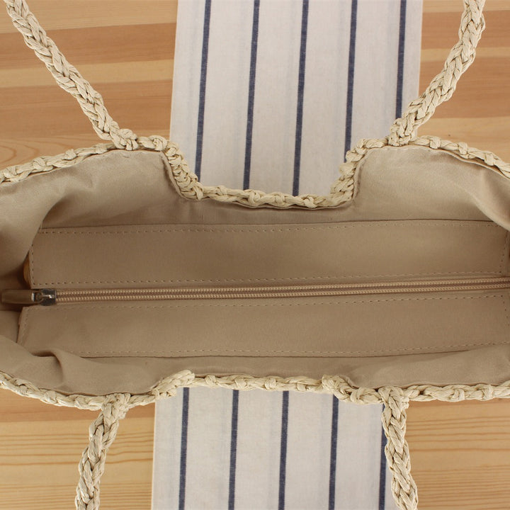 Net shopping bag made of natural woven wicker Bowlift