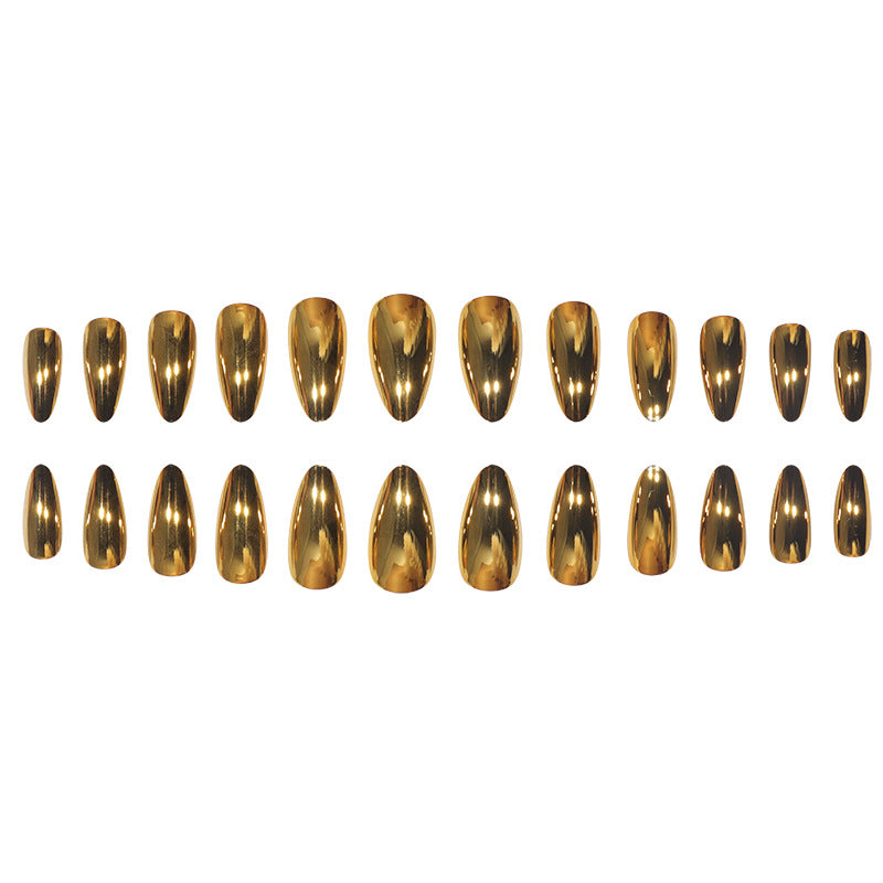 Elegant Metallic Stiletto Press-On Nails Bowlift