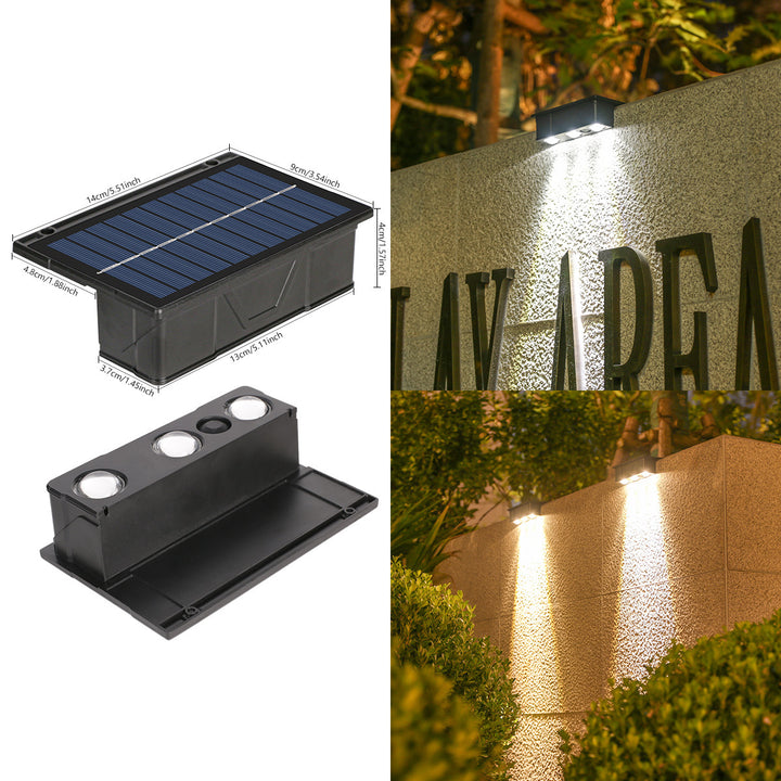 Outdoor Solar RGB Wall-Mounted Accent Lights With Dual-Beam Waterproof Design Bowlift