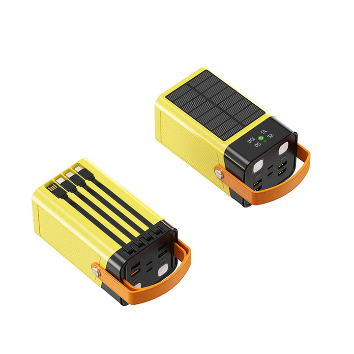 Portable solar power bank with multifunctional ports and LED display Bowlift