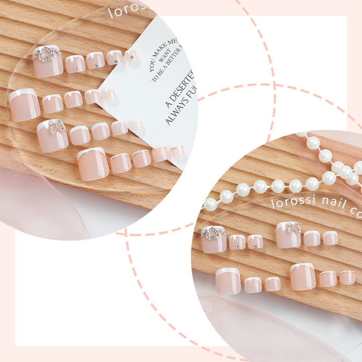 Elegantly Styled French Tip Nail Art Set Bowlift