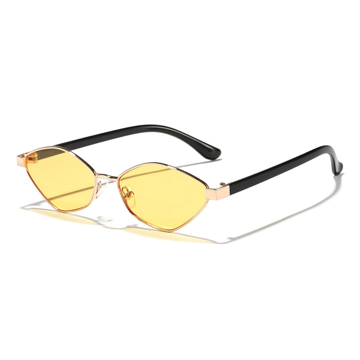 Women's Cat Eye Sunglasses with Brown Lenses and Elegant Metal Frame Bowlift