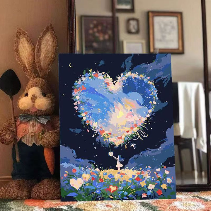 Artistic Heart-Themed Canvas Artwork Bowlift