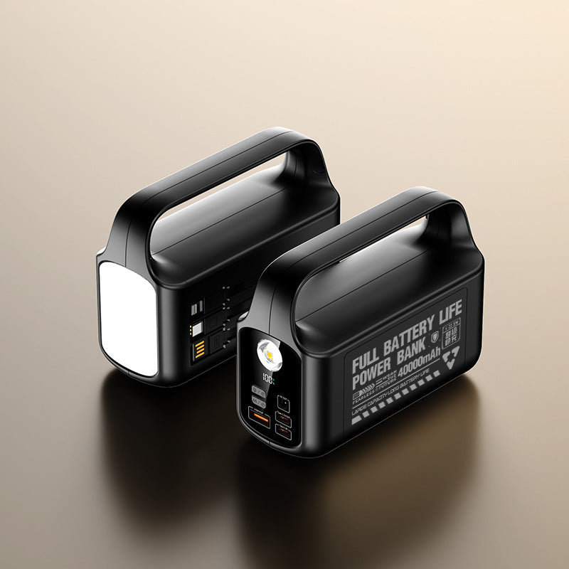 Portable power bank with integrated LED lighting and high capacity Bowlift